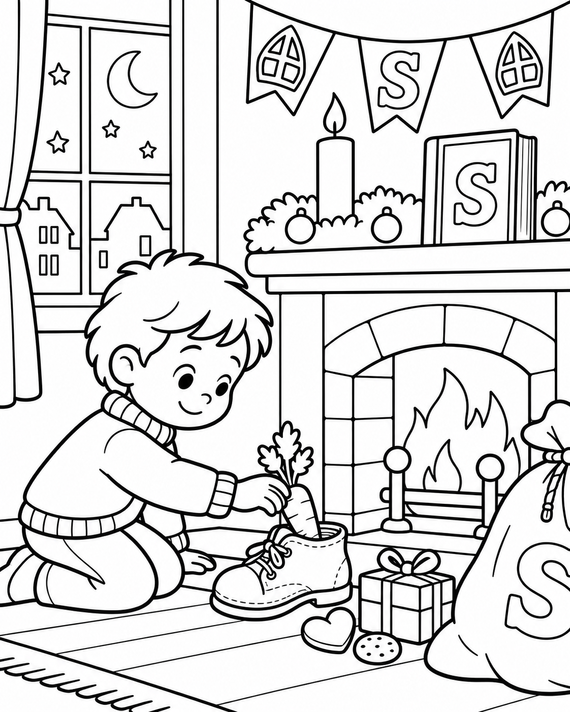 Gratis Sinterklaas op Ozosnel kleurplaat voor Sinterklaas om te printen